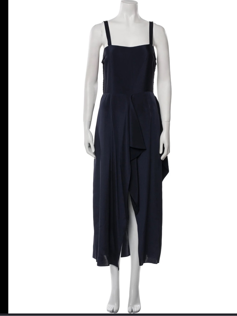 La Ligne Navy Silk High-Low Dress